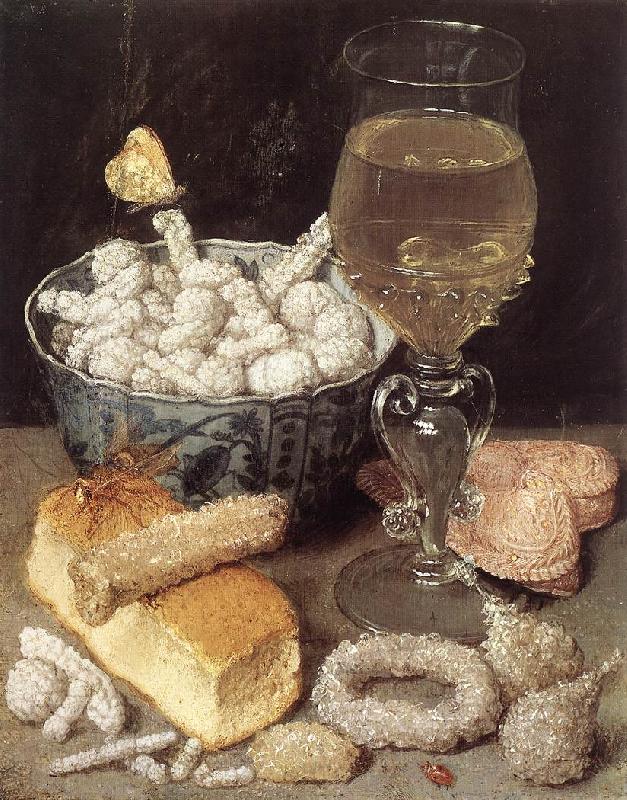 FLEGEL, Georg Still-Life with Bread and Confectionary dg